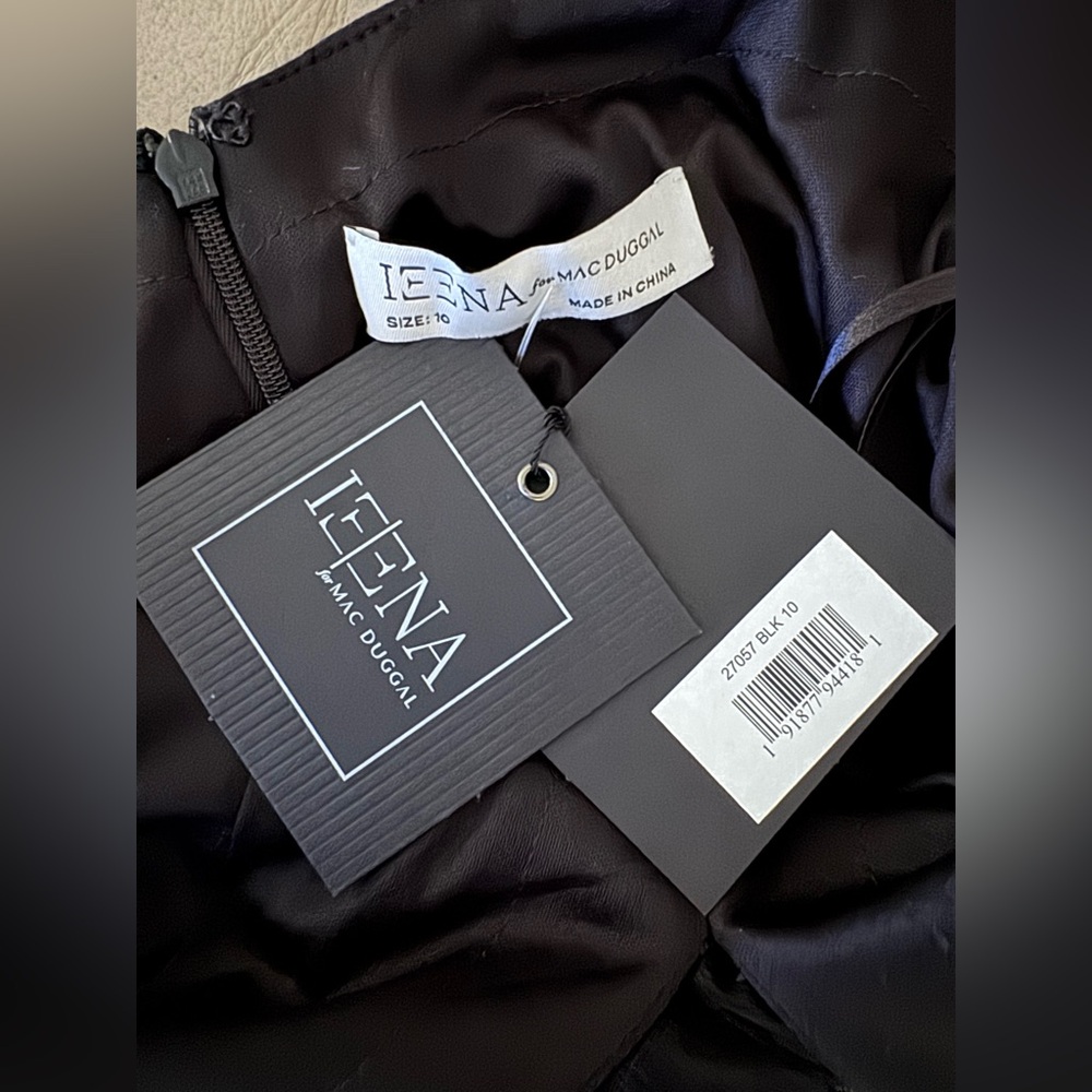 Mac Duggal Black V-Neck Midi Slip Dress - Picture 15 of 16